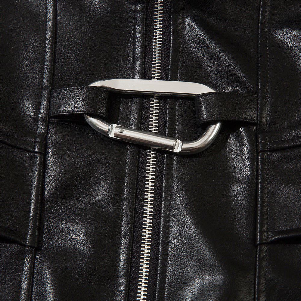 Men's Fashion PU Leather Motorcycle Jacket