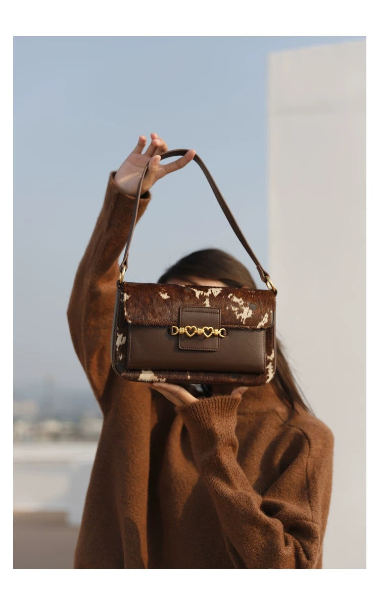 Real Horsehair Vintage Baguette Trendy Crossbody
