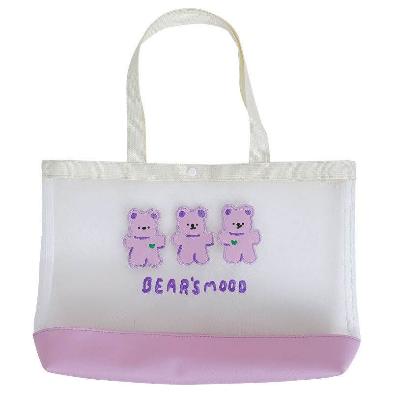 Fashion Cartoon Mesh Single Shoulder Handbag