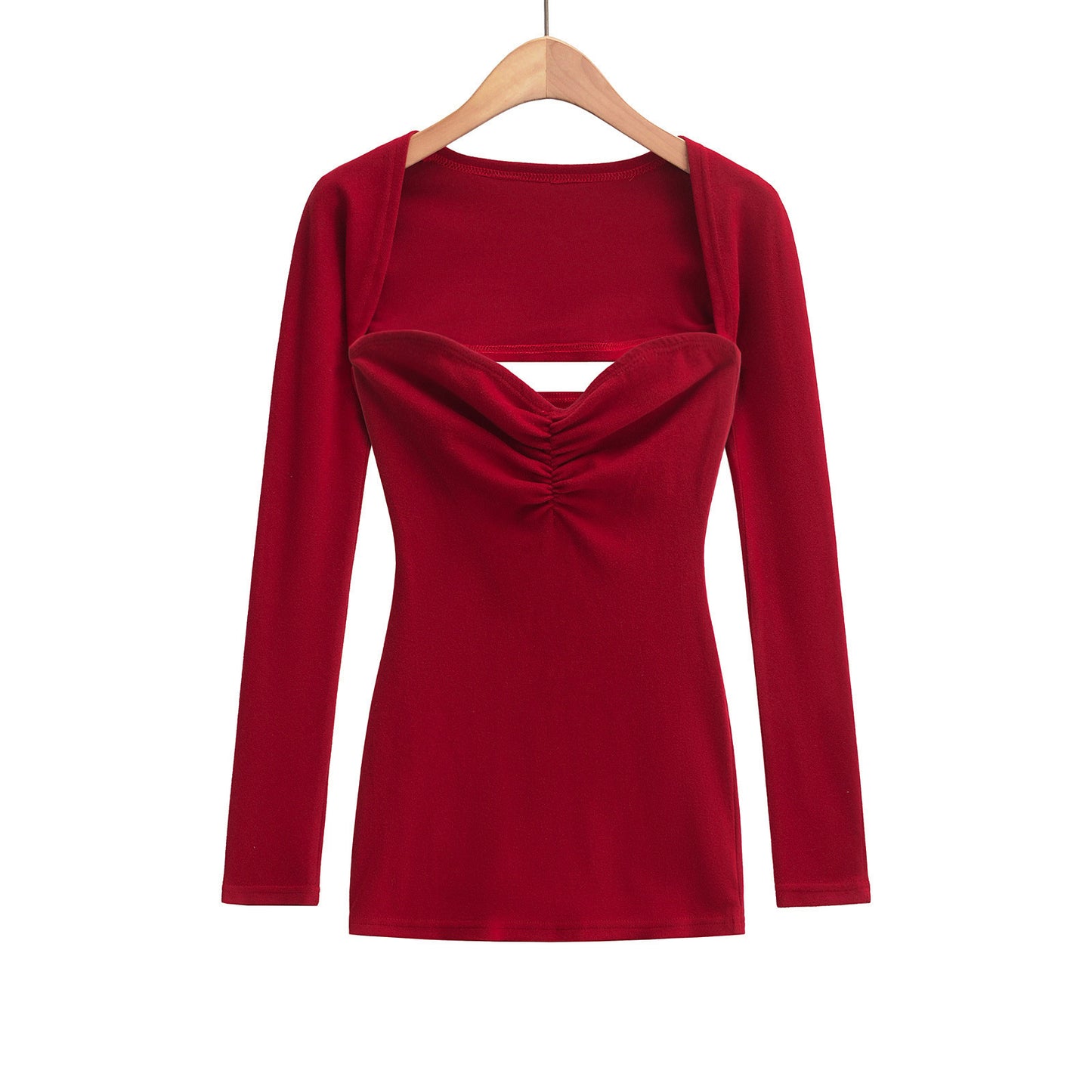 Sleeveless Long-Sleeve Draped Knit Flare Pants Set