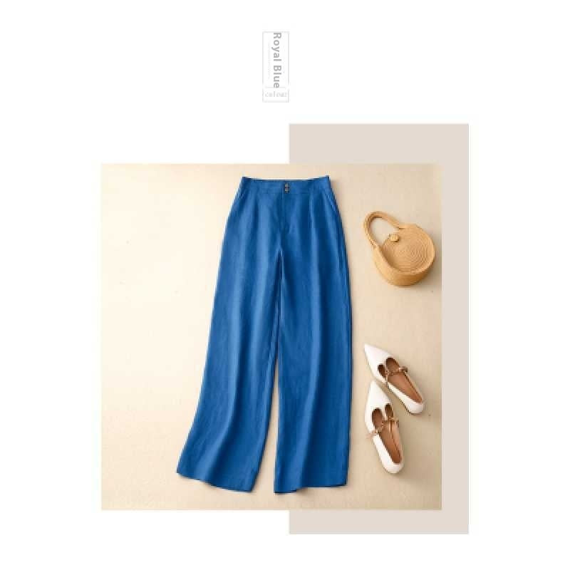 Summer Straight-leg Pants Slimming Versatile Women's Pants Linen Pants