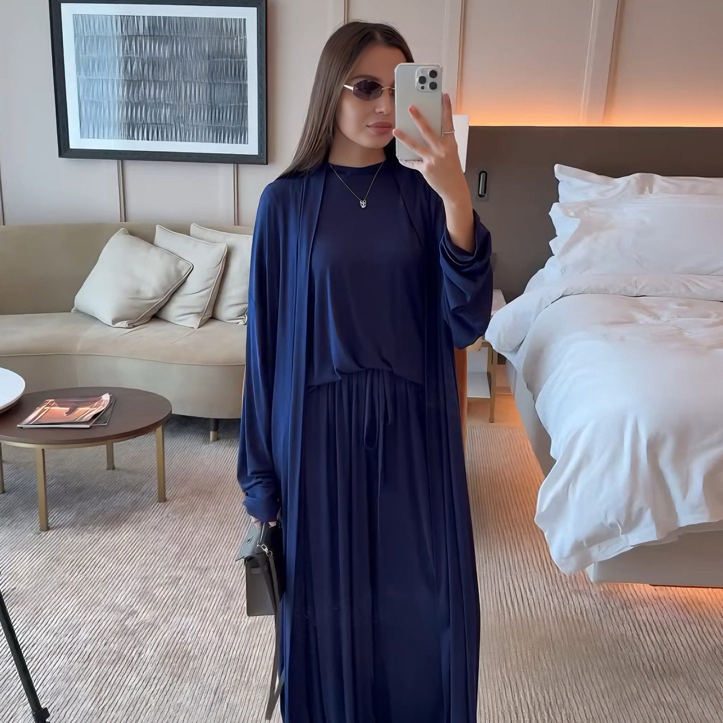 Women's Solid Color Casual Three-Piece Set