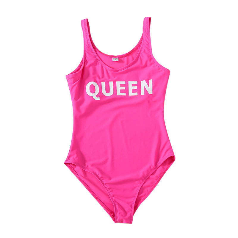 Ladies Sling One-Piece Swimsuit Men's Beach Shorts Family Parent-child Swimsuit