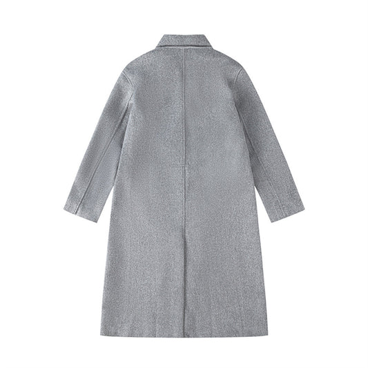 Men's Loose Over Knee Lapel Trench Coat