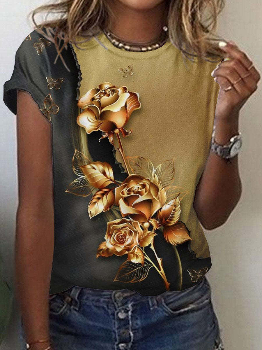 Cute Owl Pattern 3D Printed Round Neck Short Sleeve