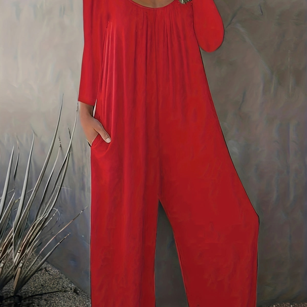 Women's Loose Casual Long Sleeves Jumpsuit