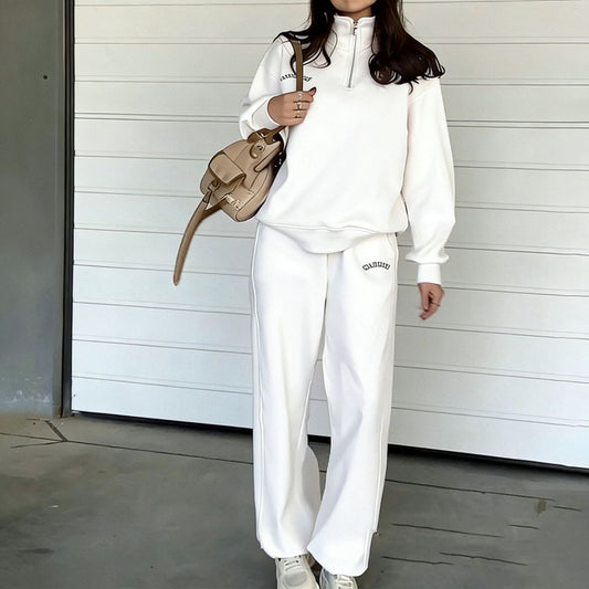 Classic Two Piece Zip Up Sportswear Womens Casual Set