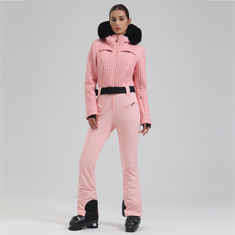 Waterproof Thermal And Windproof Sports Outdoor Women's One-piece Ski Suit