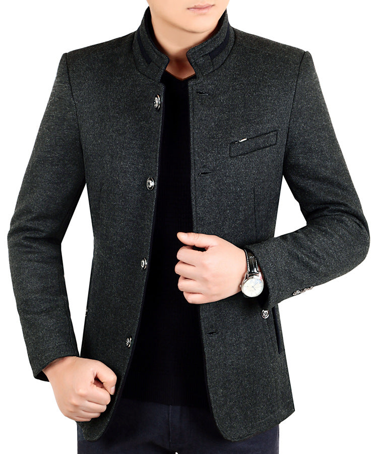 New AutumnWinter Men's Business-Style Fashion Wool Jacket