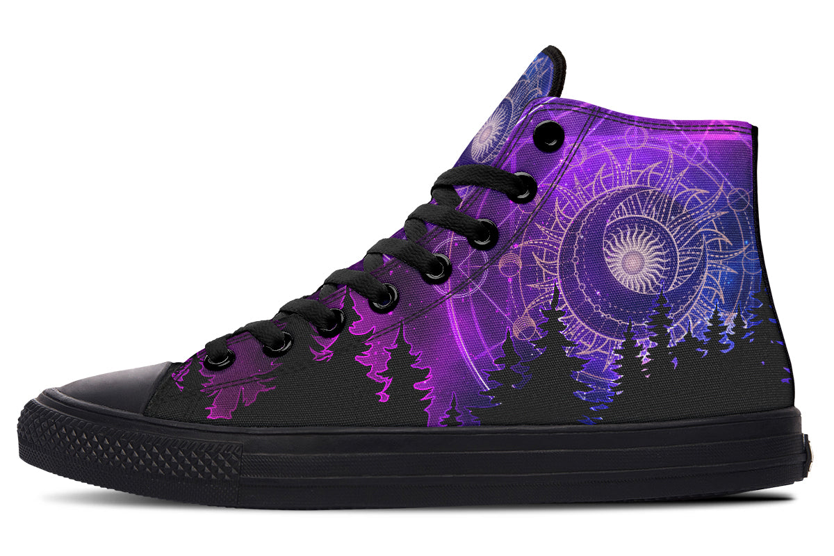 Men's And Women's Fashion Color Printing High-top Canvas Shoes