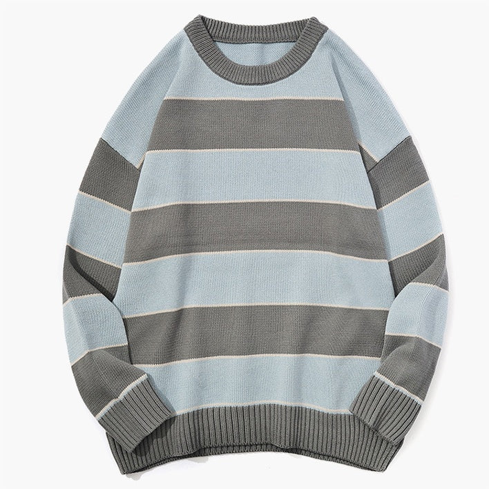 Casual Pullover Striped Sweater Men's And Women's Neutral Sweater