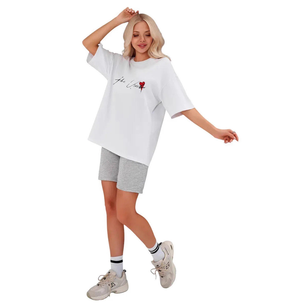 Versatile Minimalist Letter-print Short-sleeve Top For Women