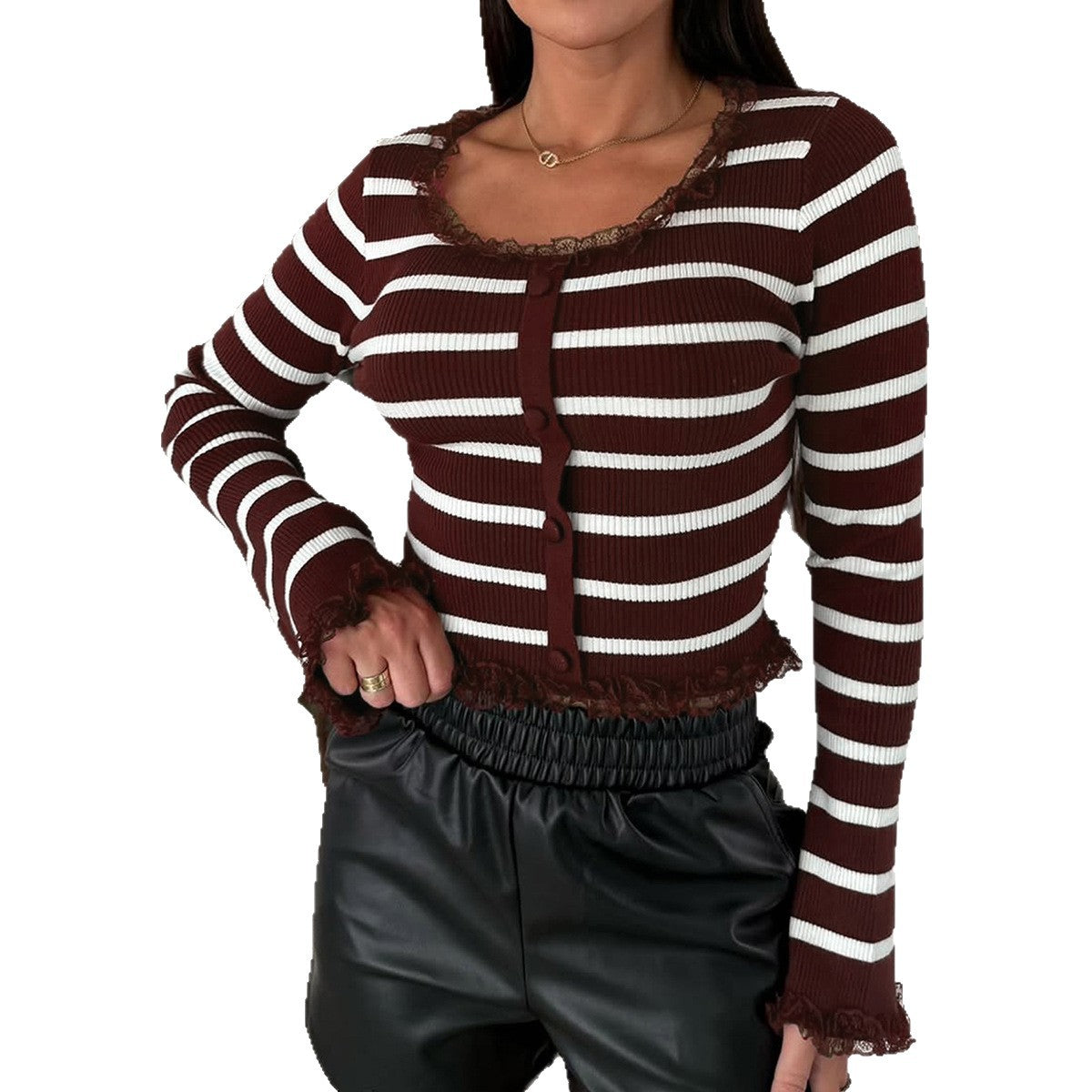 Y2K Chic Striped Knitted Top