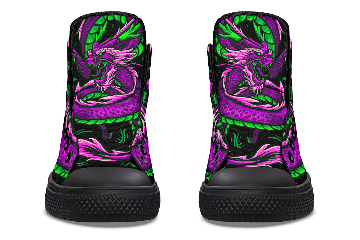 Men's And Women's Fashion Color Printing High-top Canvas Shoes