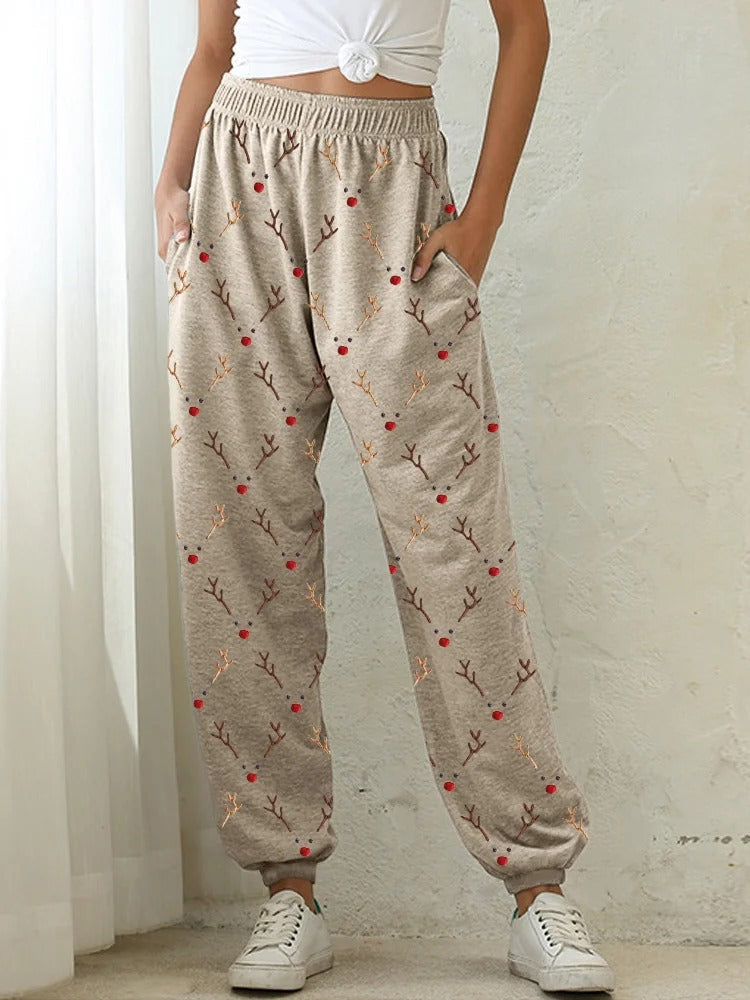 Animal-themed Digital-print High-waisted Harem Pants