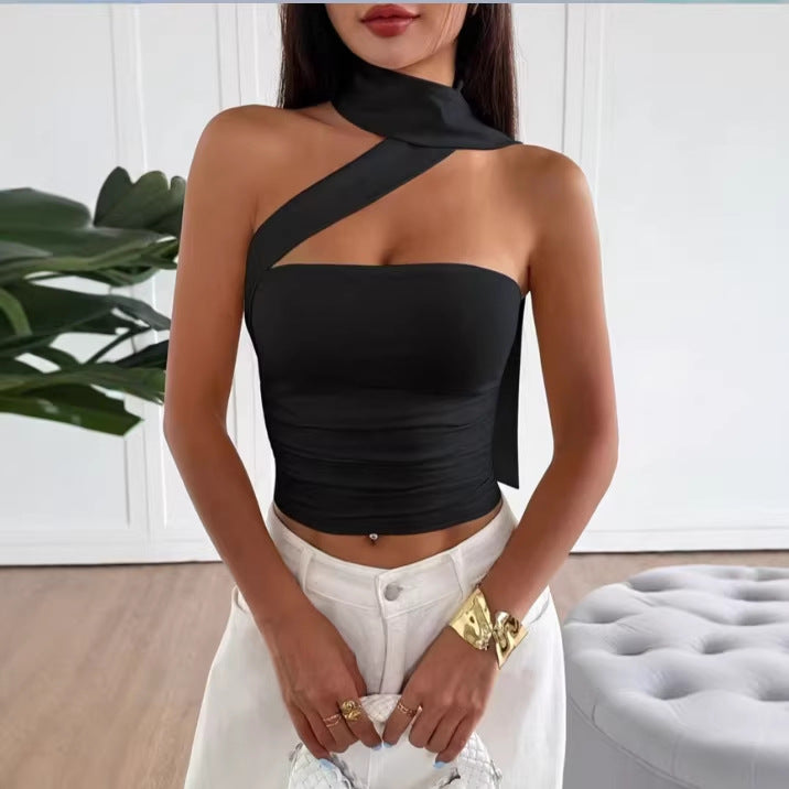 Fashionable Minimalist And Sexy Slim Fit Womens Top