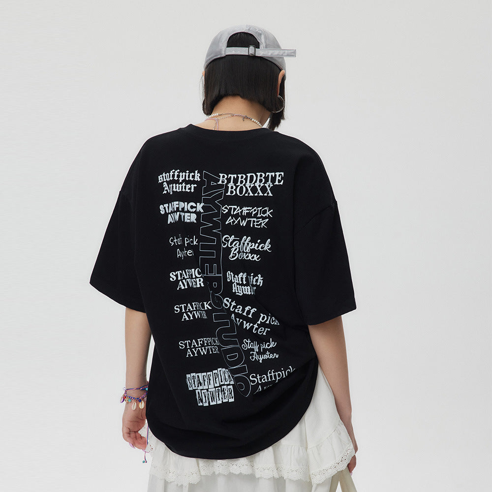 Letter Print Short-sleeve T-shirt For Women