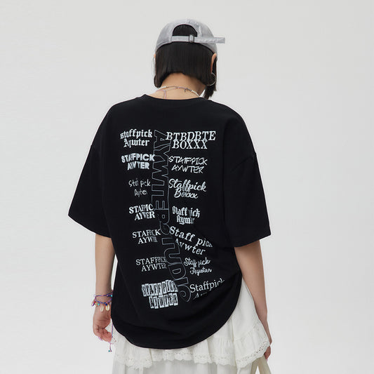Letter Print Short-sleeve T-shirt For Women