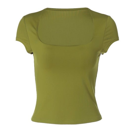 Womens Short-sleeve Form-fitting, Slimming T-shirt Vest Top