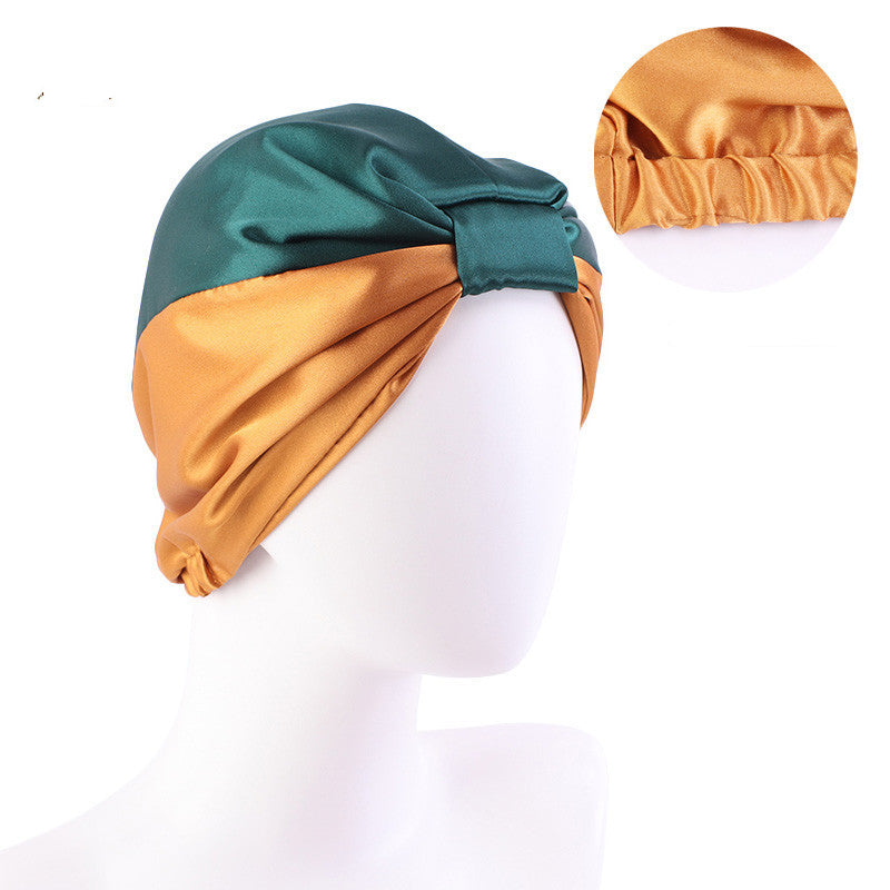 Contrast Knotted Bandana Hat