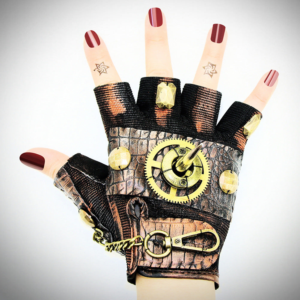 Steampunk Rock Lokomotiv Halvfingerhandsker Udendørs