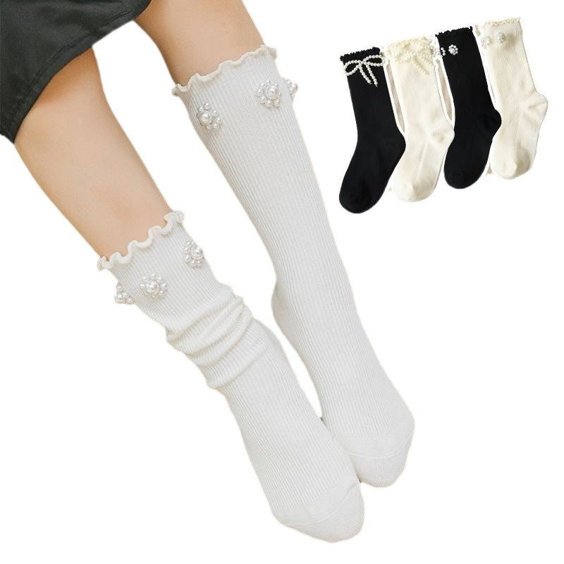 Pearl Girls' Socks Cute Japanese Style Children's Tube Socks
