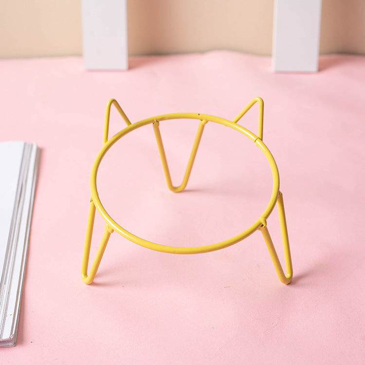 Ceramic Pet Bowl High Foot Neck Protection Snacks Anti-black Chin Oblique Mouth