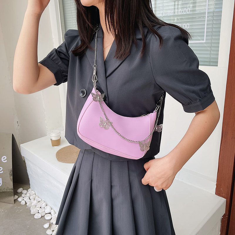 Women's Bag Folds Underarm Bag Casual Messenger Shoulder Chain Bag
