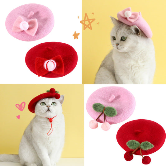 Pet Cat Wool Painter Bud Small Hat