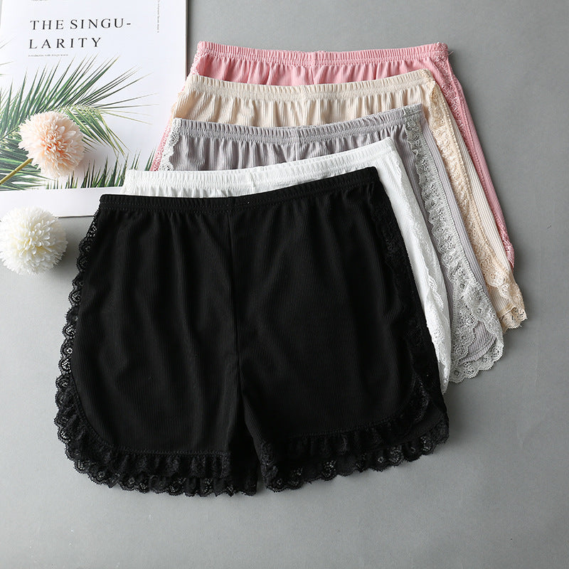 Women's Fashion Side Lace Bottoming Shorts