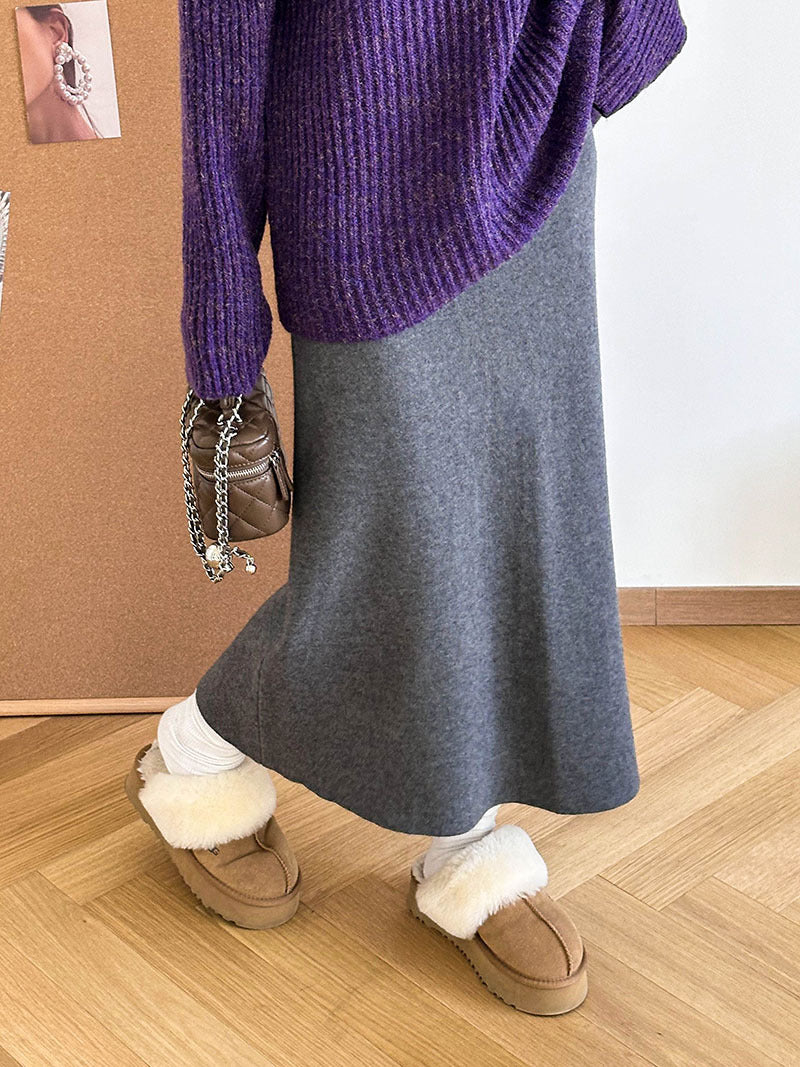 Winter Korean Style A- Line Skirt Slim Fit Slimming And Fashionable
