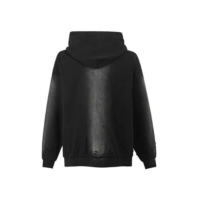 Women's Simple Printed Hole Hoodie Coat