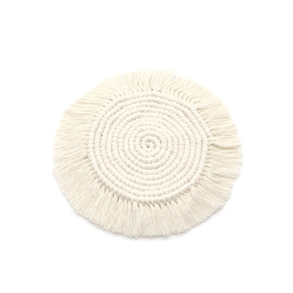 Nordic Style Hand-woven Coaster Round Non-slip Party Dining-table Decoration Picnic Outdoor Moisture-proof