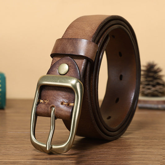 Men's Retro Pure Cowhide Jeans Belt Trend