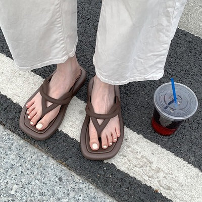 Flip-flops Female Summer Fashion Home Non-slip Leisure Retro Flip-flop Indoor Sandals And Slippers