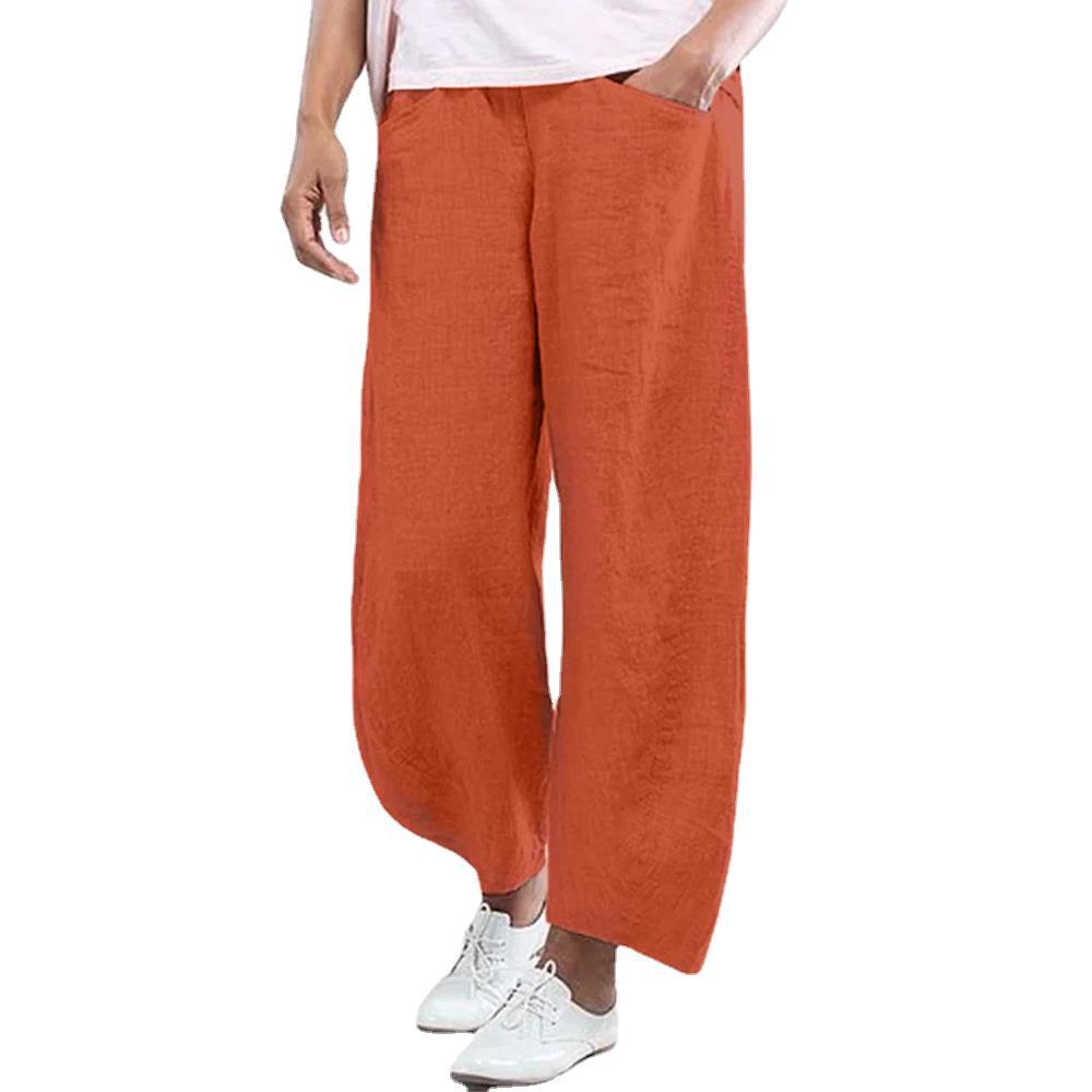 Women's Fashion Solid Color Loose Casual Wide Leg Pants Trousers