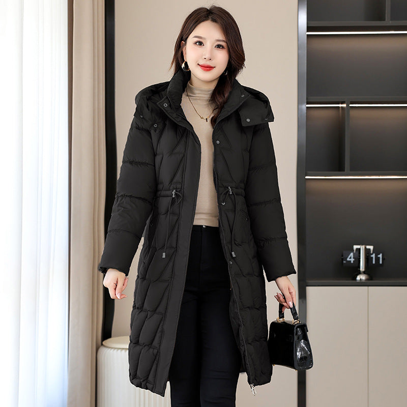 Mellemlang Slim Fit Plus Size Vatteret Frakke Til Kvinder Vinter Ny