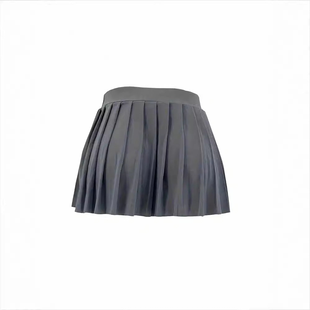 Female Solid Color Mini Pleated Skirt