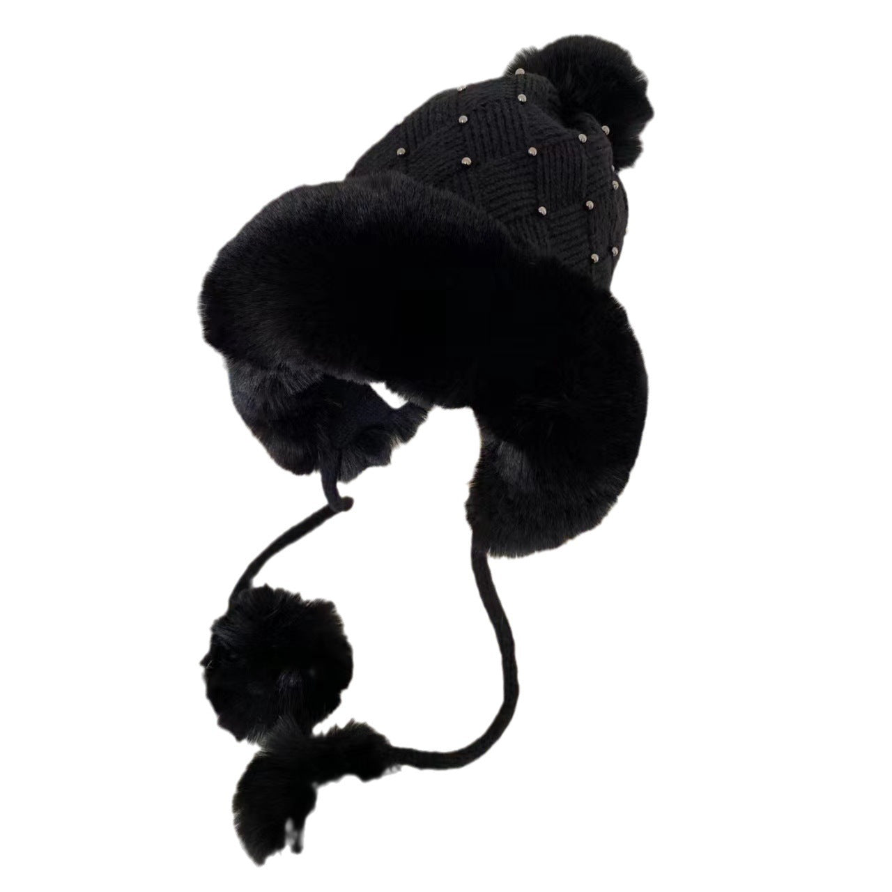Knitted Hat Female Winter Cute Cartoon Pearl