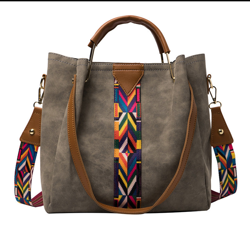European And American Simple Ribbon Mother Bag Portable Shoulder Crossbody Bag Two-piece Set