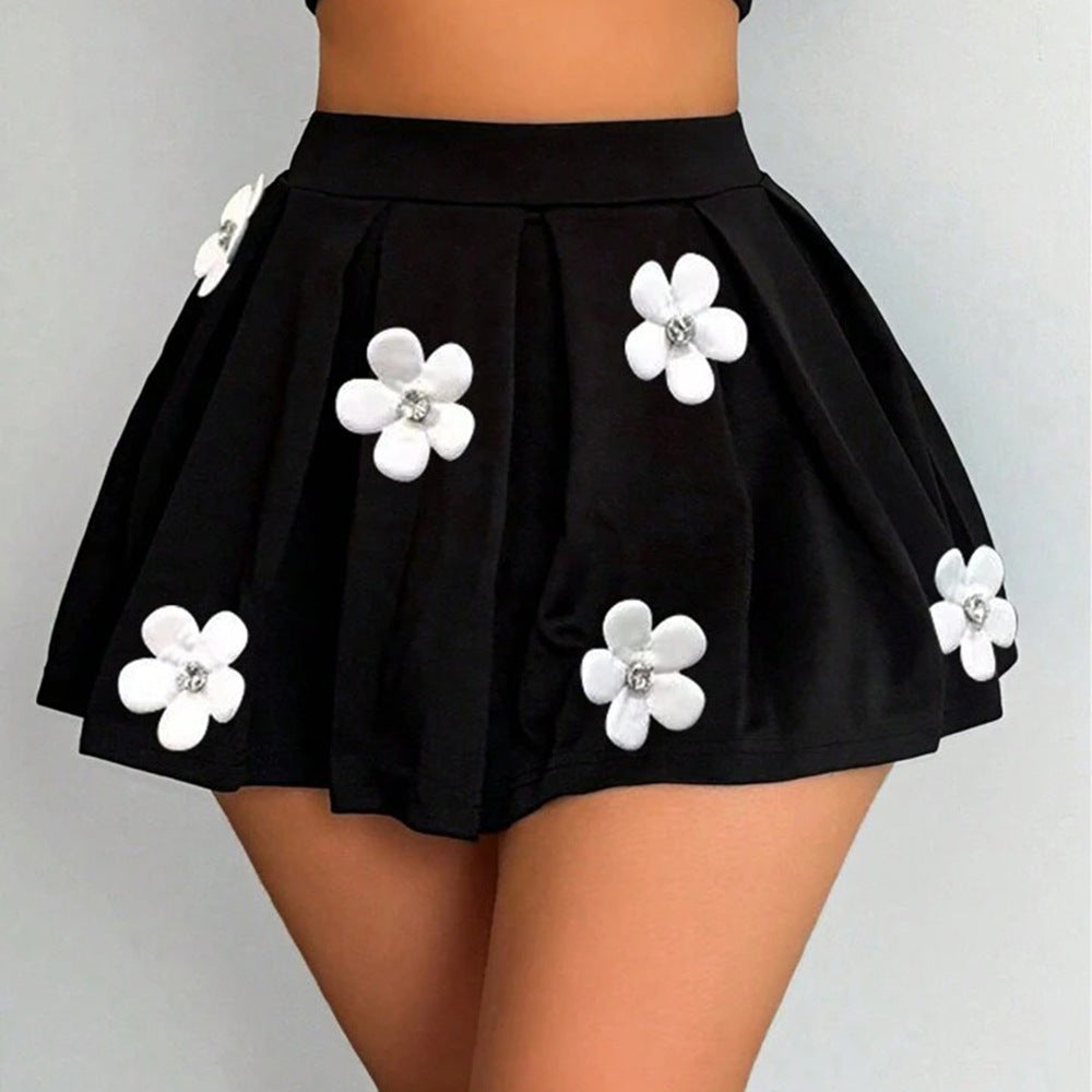 Flower Stretch Skirt Female Fashion European And American Style 3D