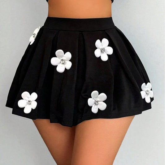 Flower Stretch Skirt Female Fashion European And American Style 3D