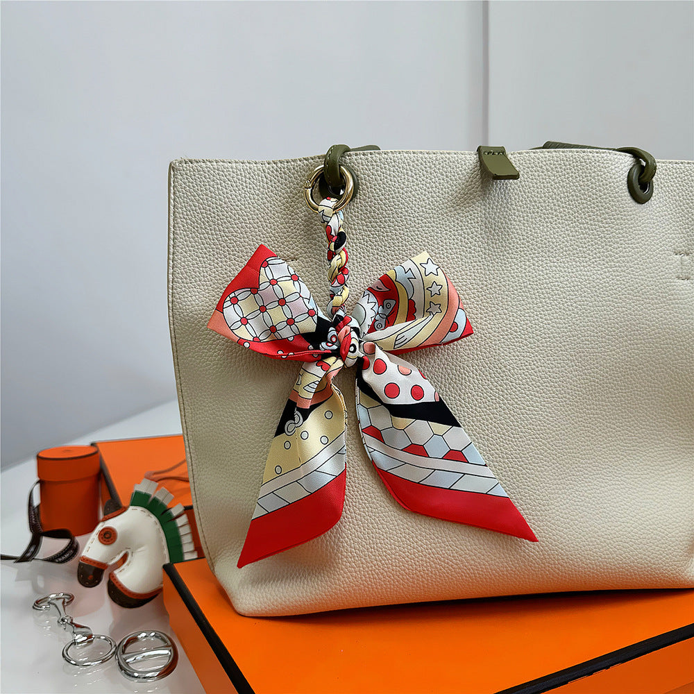 Women's Polyester Bag Decorative Scarf Pendant