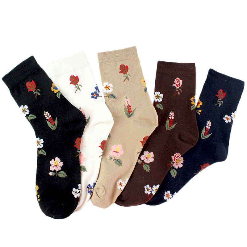 Flower Socks In Medium Tube