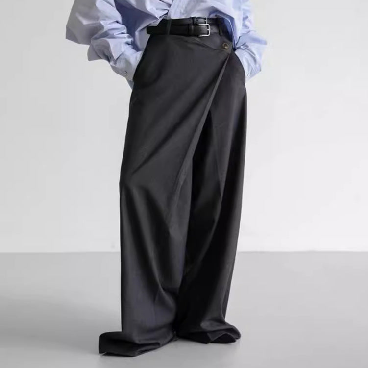 Design Casual Trousers Fashion Loose Temperament Wide Leg Pants Personality Commuter's All-matching European And American