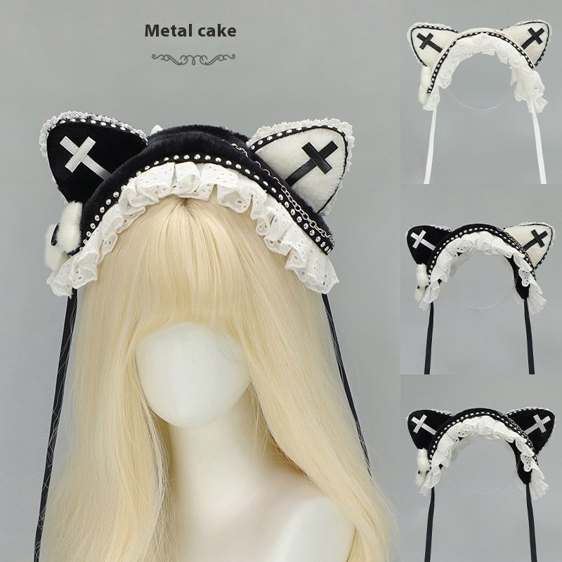 Dark Goth Wind Rivet Cat Ear Hair Band