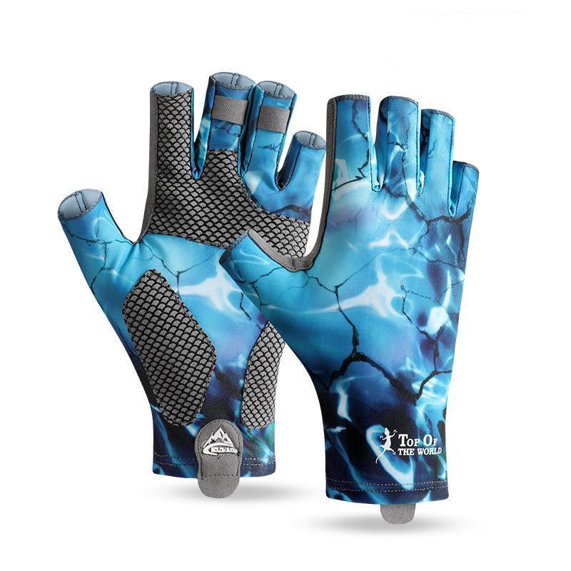 Ice Silk Sunscreen Palm Microfiber Non-slip Wear-resistant High Elastic Men's Gloves