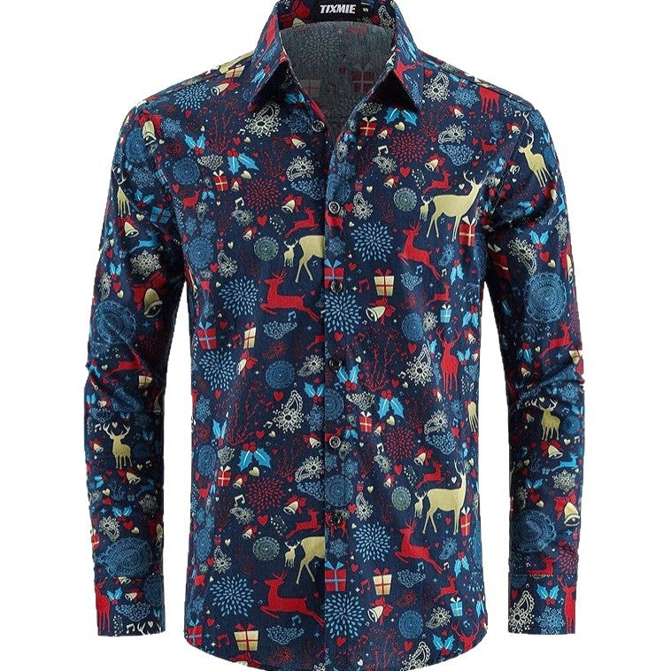 Beach Floral Mens Long-sleeve Shirt