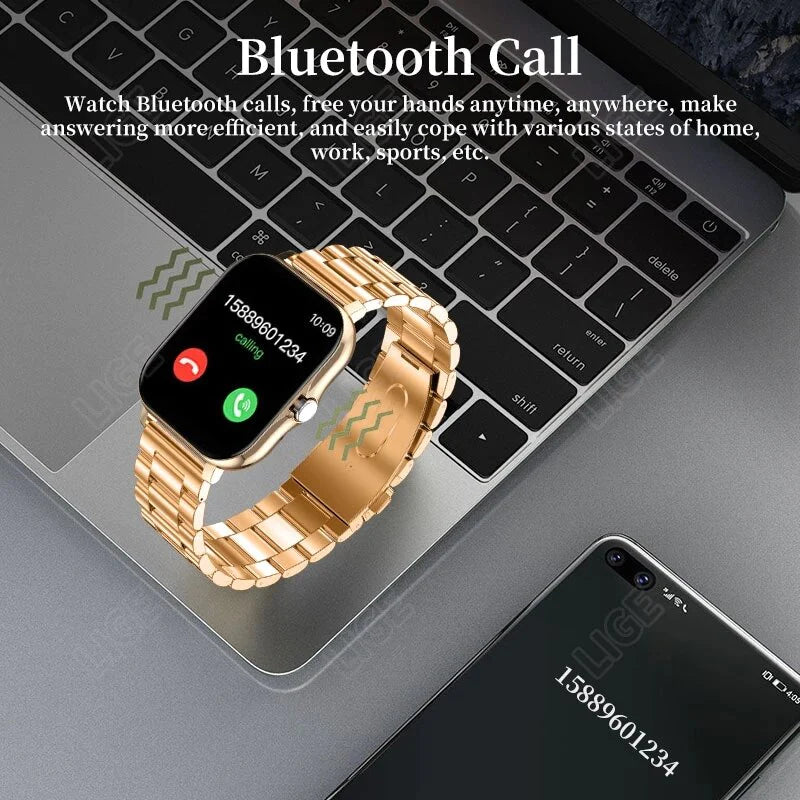 LIGE 2022 Men Smart Watch Women 1.69" Color Screen Full Touch Fitness Tracker Bluetooth Call Smart Clock Ladies Smart Watch Men