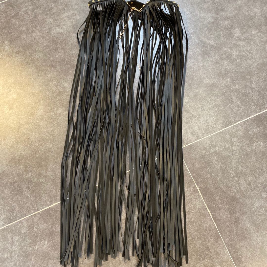 Fringe Stitching Vest Under Orange Decoration Shoulder Strap